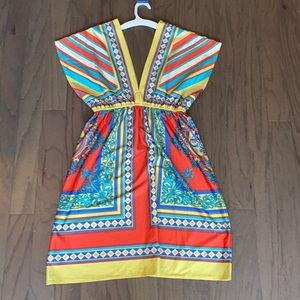 Deep v colorful dress. Great condition